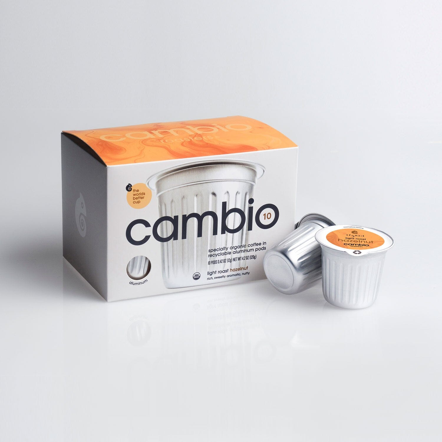 aluminum light roast hazelnut coffee pods