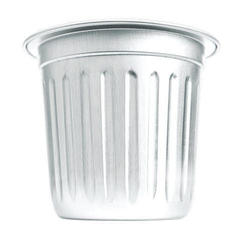 a png of an aluminum coffee pod