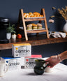 a table with cambio roasters coffee pods on it