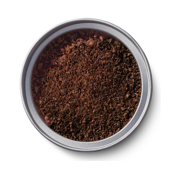 a picture of a pot of ground coffee