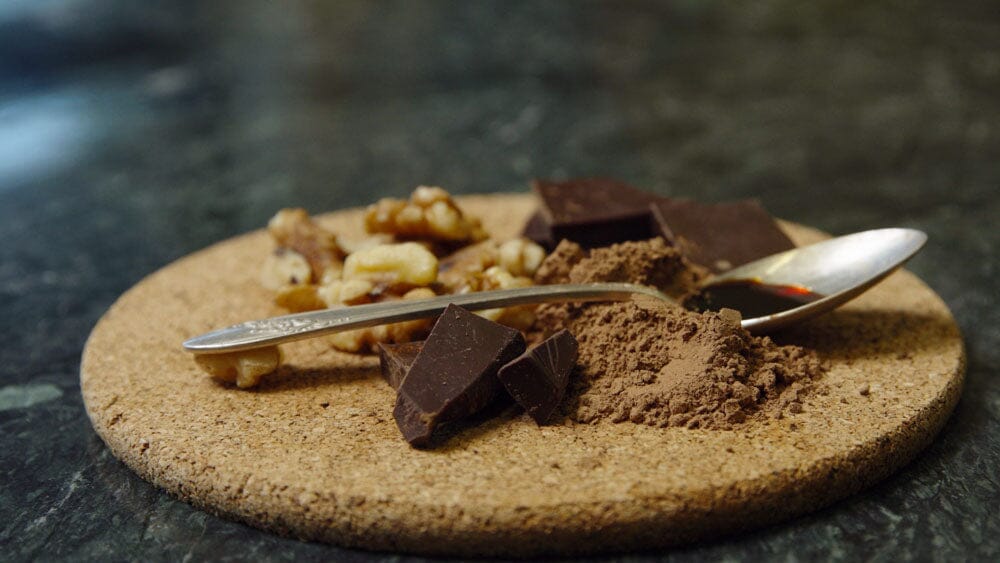 a platter of chocolate and cocoa