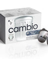 Cambio coffee capsule packaging with two capsules on a white background