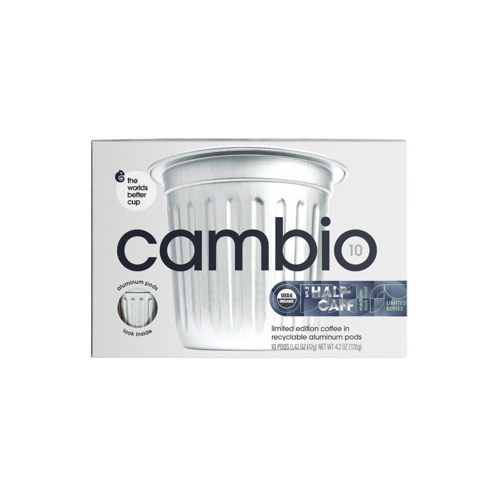 Cambio coffee pod packaging on a white background