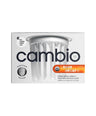 A box of Cambio 10 Dark Decaf aluminum coffee pods on a plain white background.